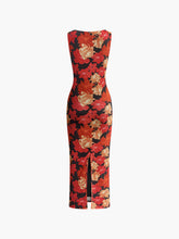 Tanktopkleid aus Netzstoff mit Blumenmuster